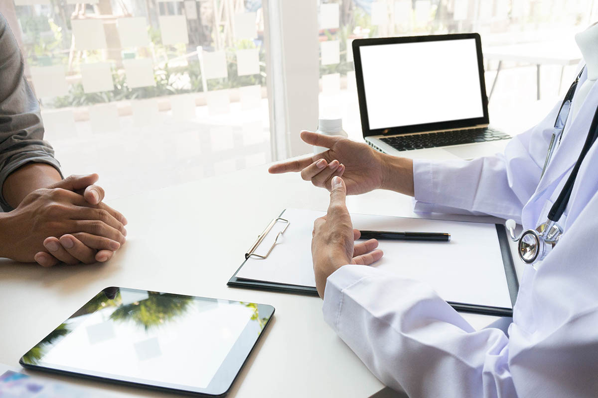 doctor and patient discussing misconceptions about drug addiction