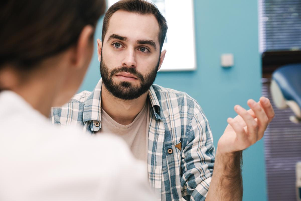 man begins opioid addiction treatment at methadone clinic
