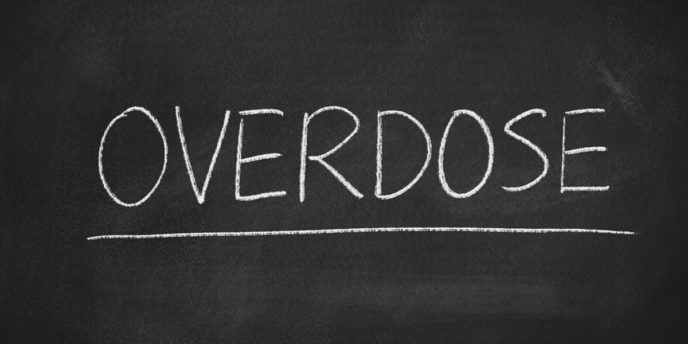 the word overdose written and underlined in chalk on a blackboard