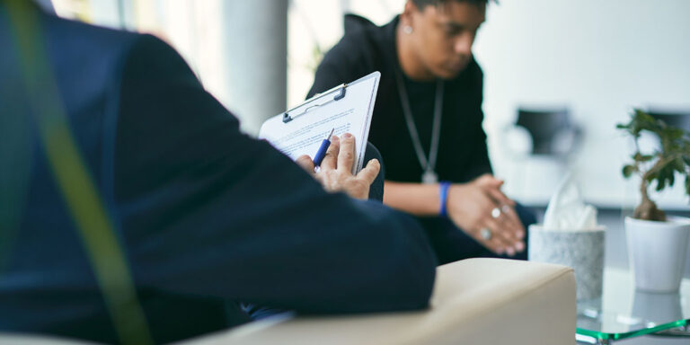 person in session with counselor learning about methadone vs suboxone