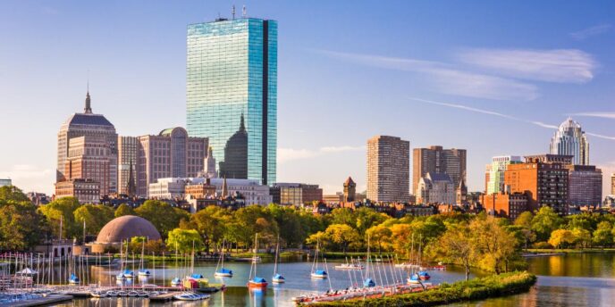 Gorgeous panorama of downtown Boston where people may find heroin addiction resources near Boston, MA