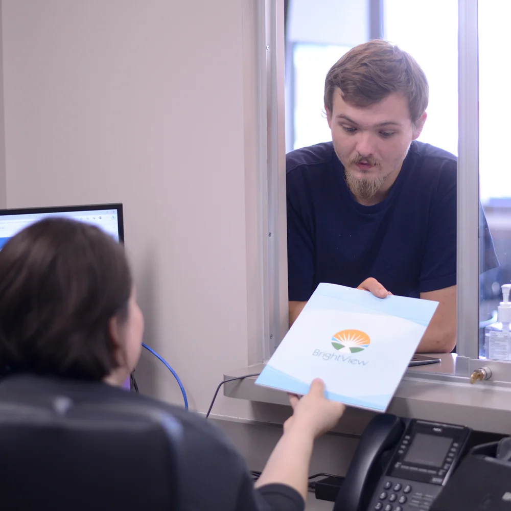 Patient checking in at Brightview